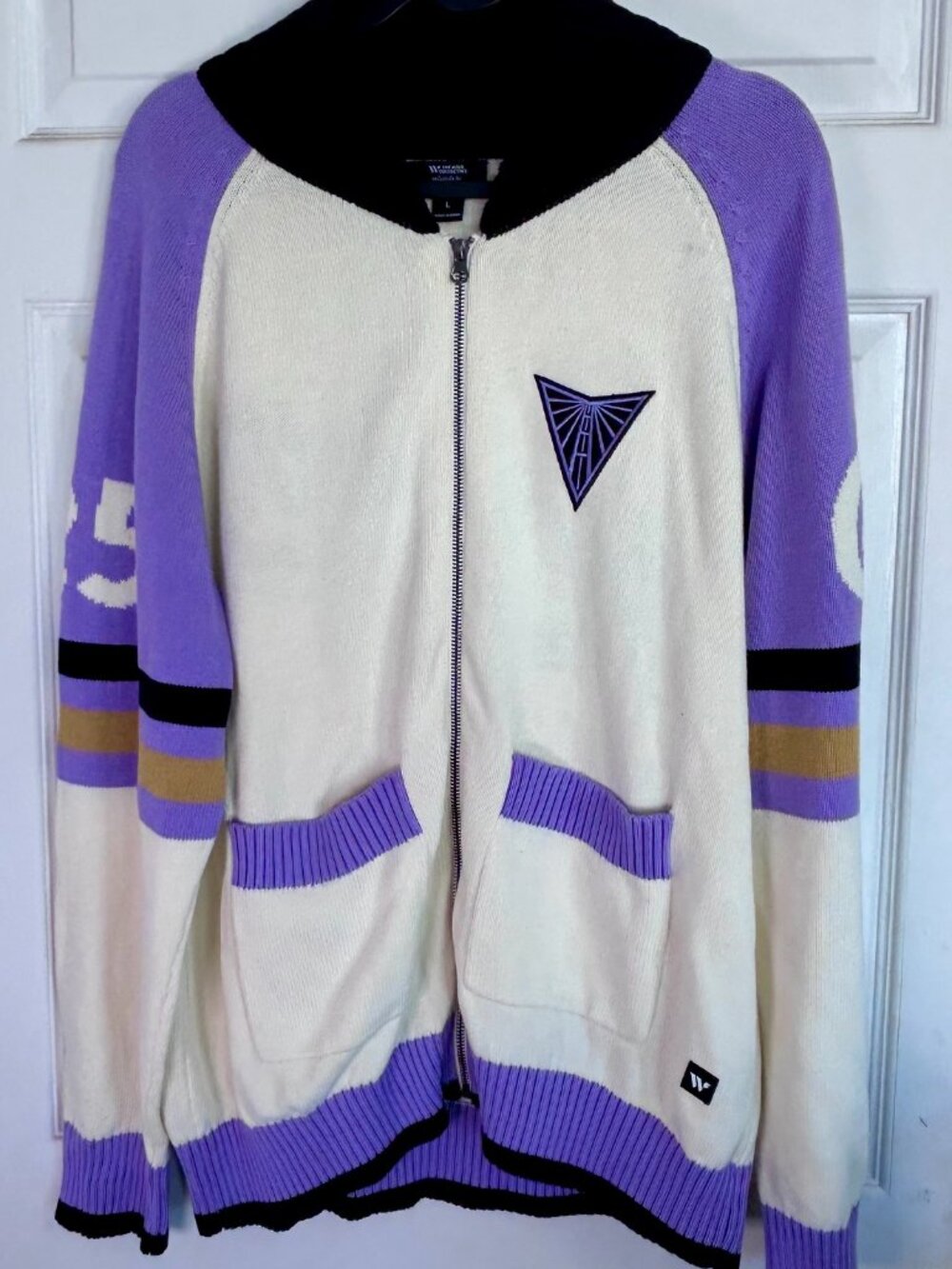 Golden State Valkyries Full Zip Womens Knit Sweater by The Wild Collective-Large